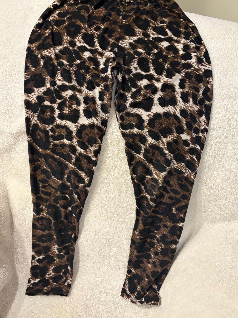 Women’s Leopard Print Stretch Leggings - Brown/Black Size XS